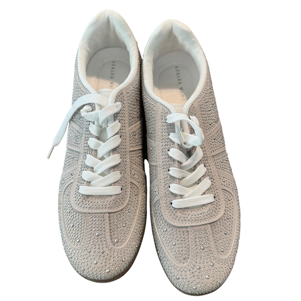 Sparkle Studded Women's Sneakers in Light Beige - Picture 9 of 9